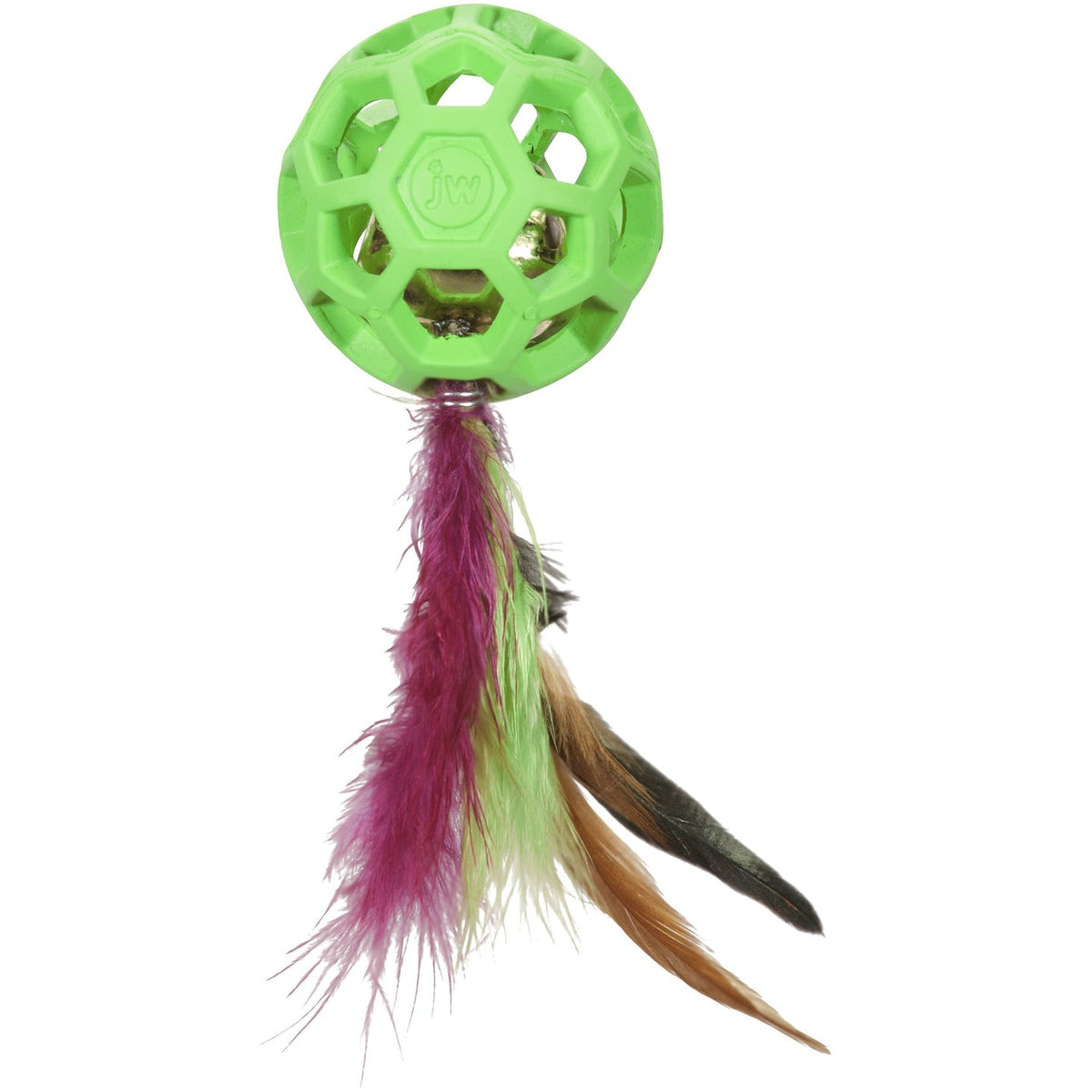 JW Cataction Feather Ball with Bell Toy for Cats