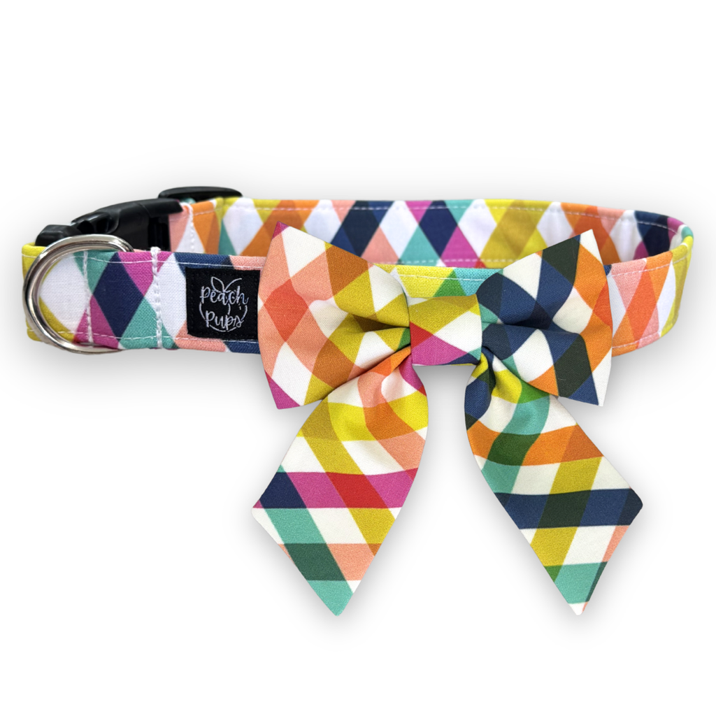 Summer Bias Plaid Sailor Bow
