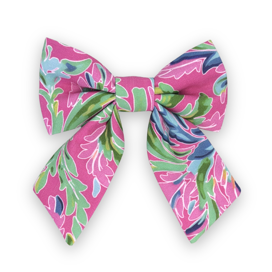 Pink Palms Sailor Bow