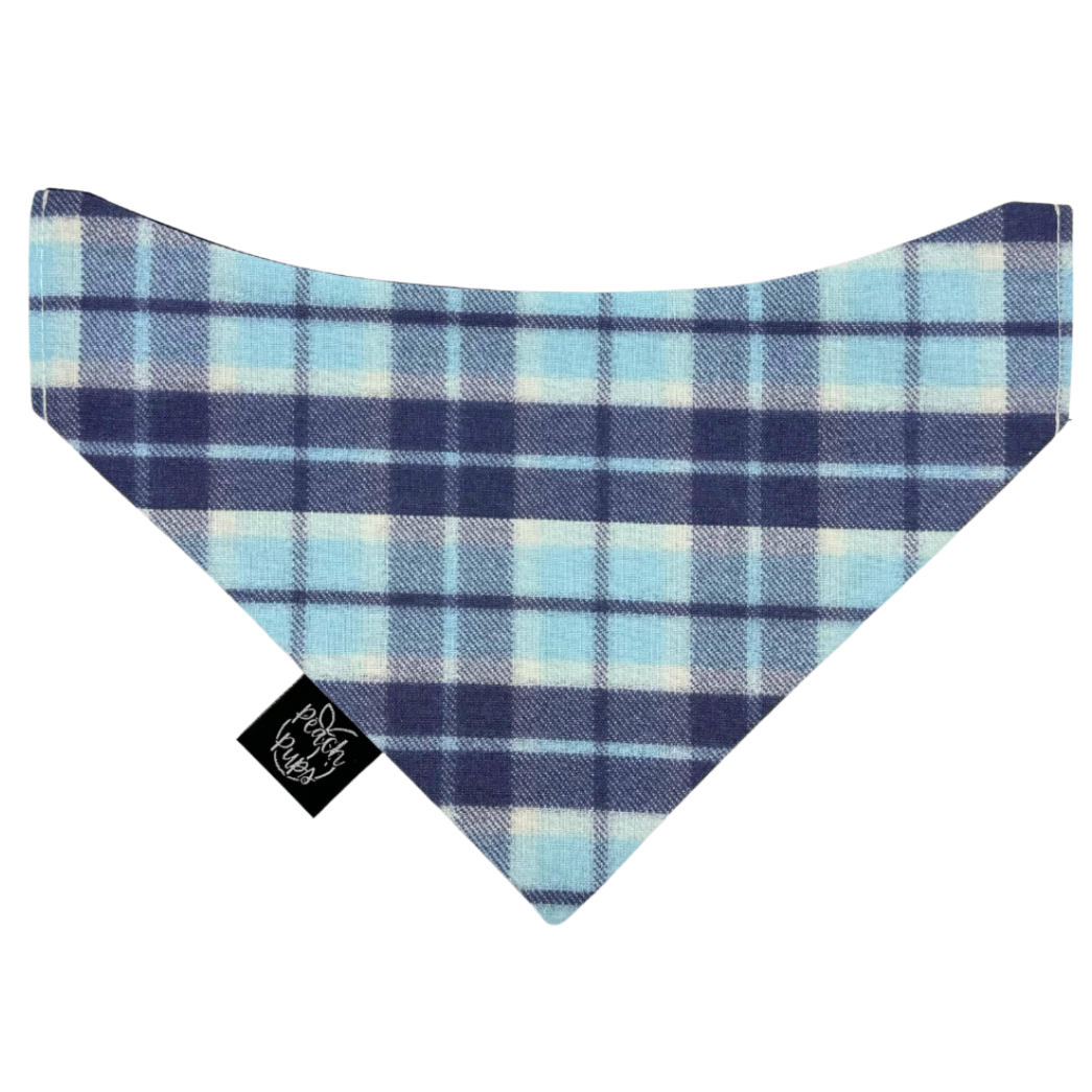 Navy and Teal Plaid Bandana